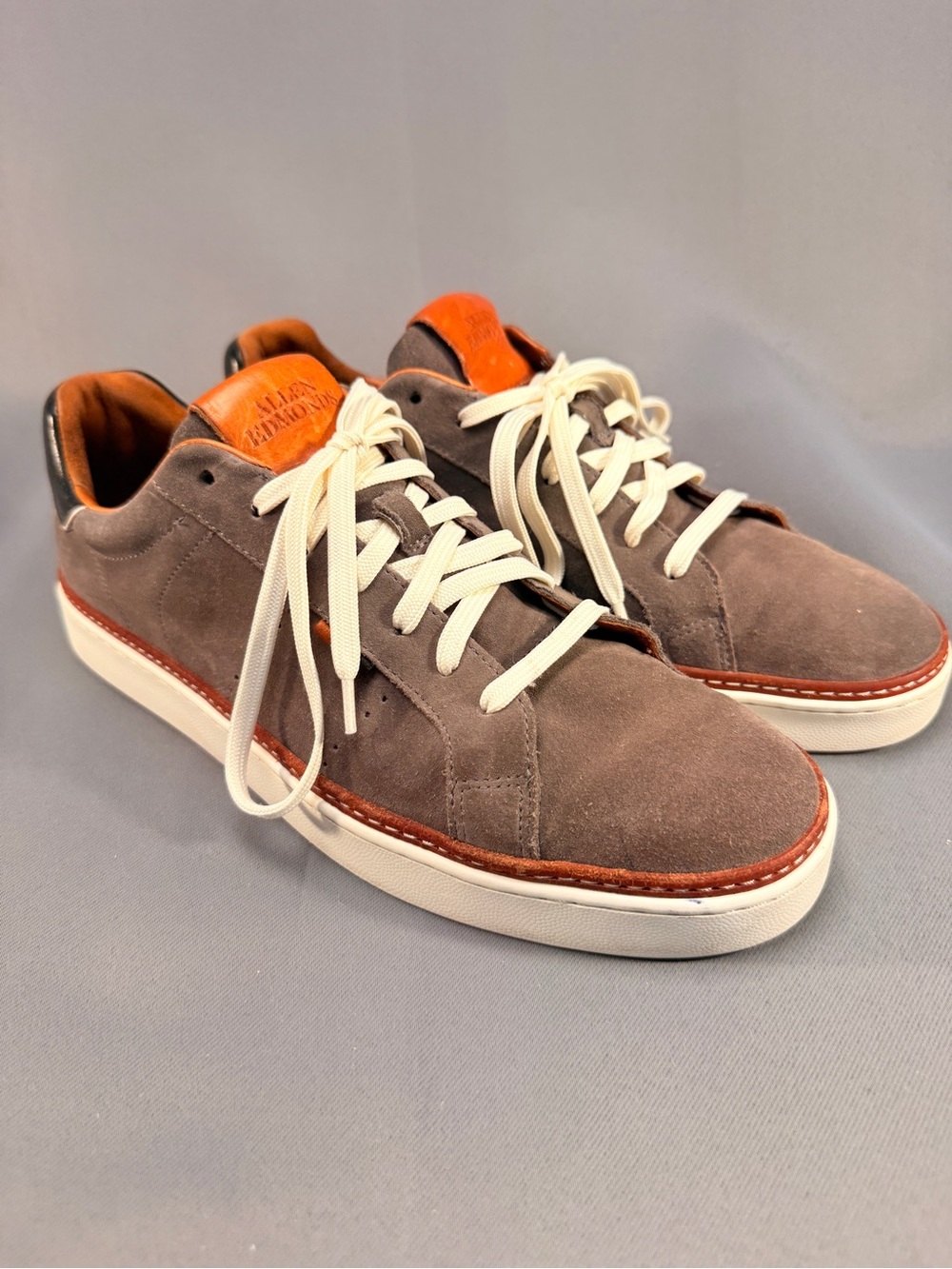 Allen Edmonds Alpha Suede Lace-Up Sneakers Gray Men's 9